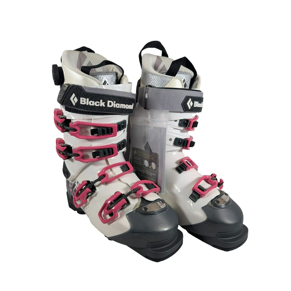 Black Diamond Shiva Womens Ski Boots 24.5 (US 7.5-8) Flex 110 BOA White Pink